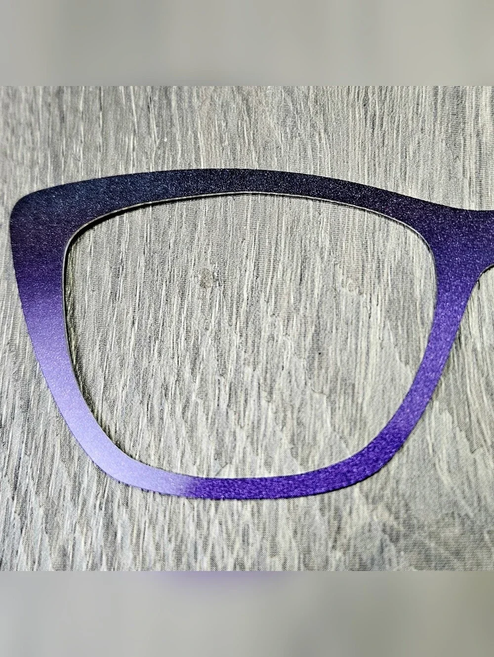 WANDA topper By Tasha's Top Frames Thin Metal Shimmer Black To Purple Ombre Top